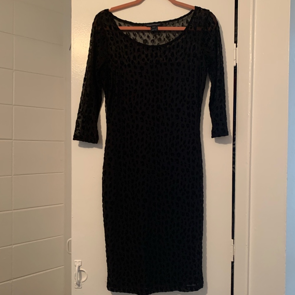 French connection black lined sheer dress size 8